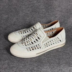 L'Amour Des Pieds Karsha Woven Leather Slip On Sneaker Womens Size 8M White